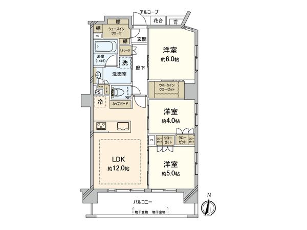 グローベルザ・一橋学園レジデンス 間取図(平面図) 間取図(平面図)
