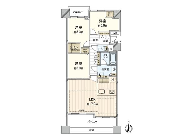 ブロードアベニュー国分寺 間取図(平面図) ブロードアベニュー国分寺 間取図(平面図)