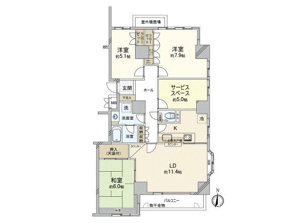 ヴェラハイツ一橋学園 間取図(平面図) ヴェラハイツ一橋学園 間取図(平面図)