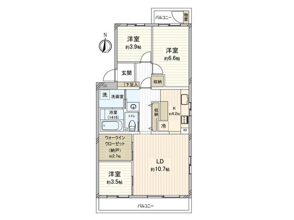 西国分寺史跡通り住宅 4号棟 間取図(平面図) 間取図(平面図)