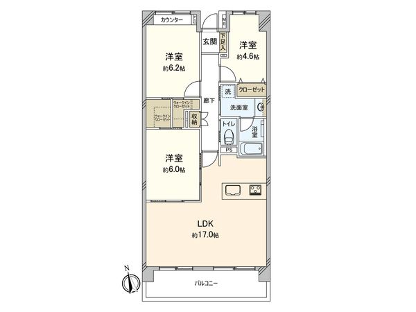 藤和シティコープ国分寺Ⅱ 間取図(平面図)