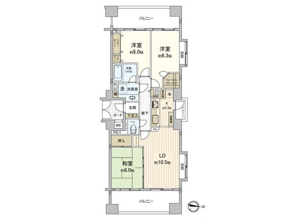 レクセルマンション一橋学園 間取図(平面図)