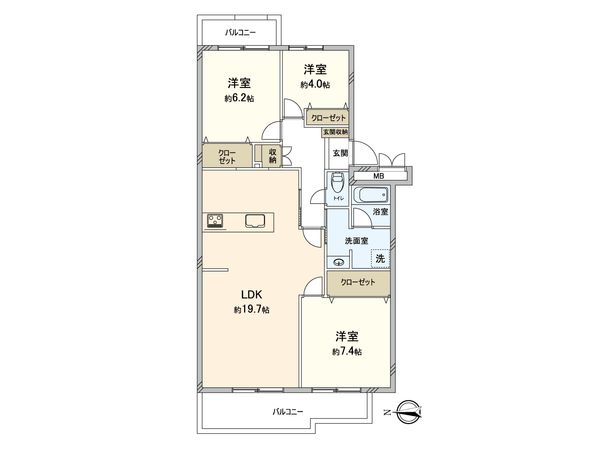 西国分寺史跡通り住宅 2号棟 間取図(平面図) 西国分寺史跡通り住宅 2号棟 間取図(平面図)