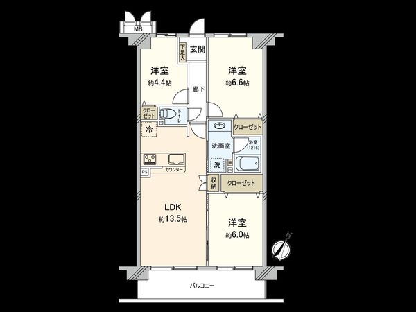 メイツ国立ガーデン ノースコート 間取図(平面図)