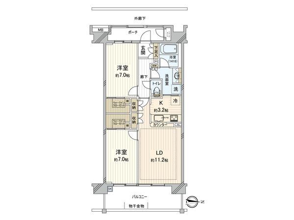 エクスアン一橋学園 間取図(平面図) エクスアン一橋学園 間取図(平面図)