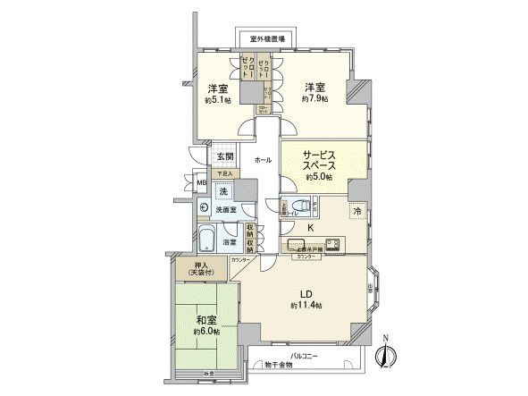 ヴェラハイツ一橋学園 間取図(平面図) ヴェラハイツ一橋学園 間取図(平面図)