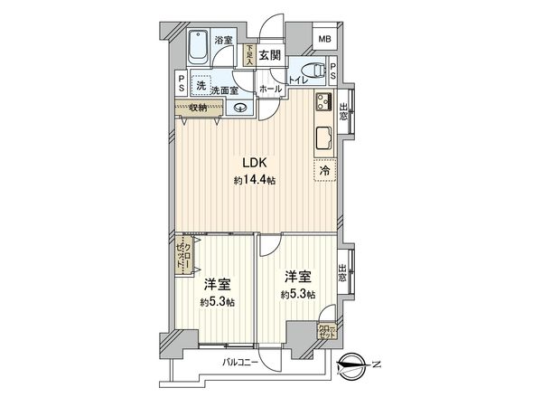 一橋学園サマリヤマンション 間取図(平面図)