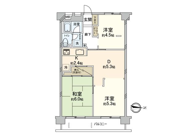 グリーンコーポ小平 間取図(平面図) グリーンコーポ小平 間取図(平面図)