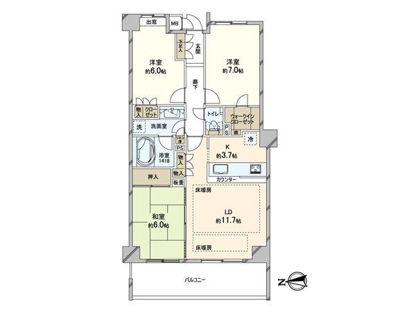 ガーデンホーム西国分寺 間取図(平面図) ガーデンホーム西国分寺 間取図(平面図)