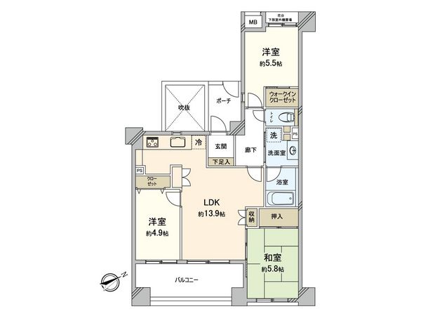 レクセルマンション国分寺 間取図(平面図)