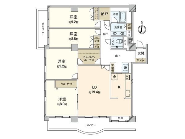 ガーデンハイツ小平 1番館 間取図(平面図)
