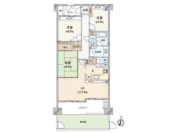 ガーデンズバッハ アドマイアコート 間取図(平面図)