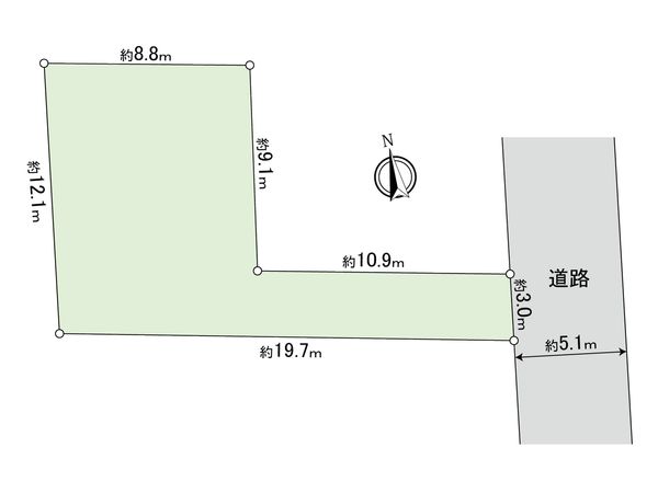 三鷹市下連雀3丁目 土地 区画図
