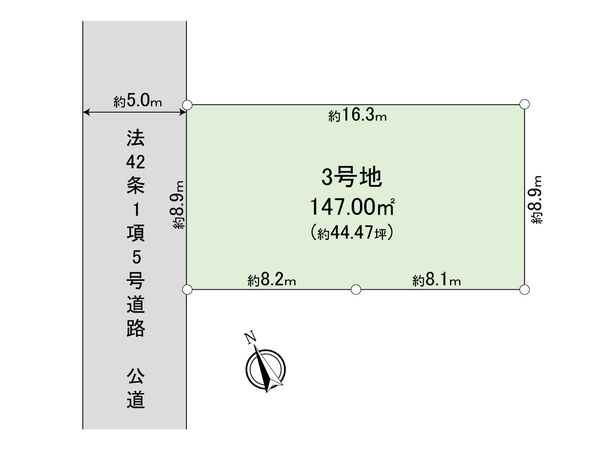 武蔵野市吉祥寺北町3丁目 土地 3号地 区画図