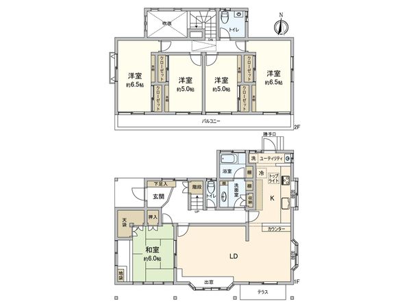 青梅市新町5丁目 戸建 間取図(平面図) 青梅市新町5丁目 戸建 間取図(平面図)
