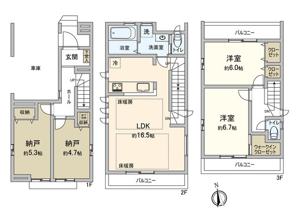 三鷹市下連雀6丁目 新築戸建 間取図(平面図)