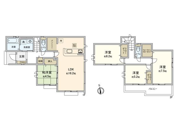 三鷹市上連雀9丁目 新築戸建 間取図(平面図) 三鷹市上連雀9丁目 新築戸建 間取図(平面図)