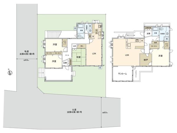 武蔵野市関前1丁目2世帯住宅 間取図(平面図) 武蔵野市関前1丁目2世帯住宅 間取図(平面図)