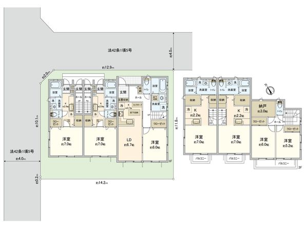 武蔵野市西久保3丁目賃貸併用住宅 間取図(平面図)