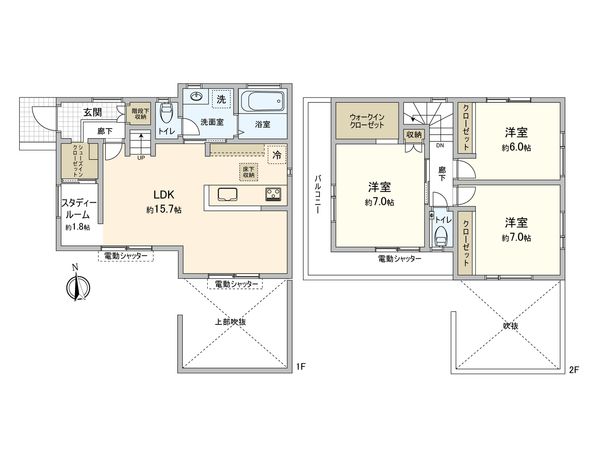 三鷹市上連雀7丁目 新築戸建 C号棟 間取図(平面図) 間取図(平面図)