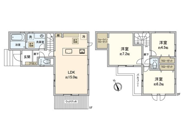 武蔵野市関前2丁目 新築戸建 間取図(平面図)