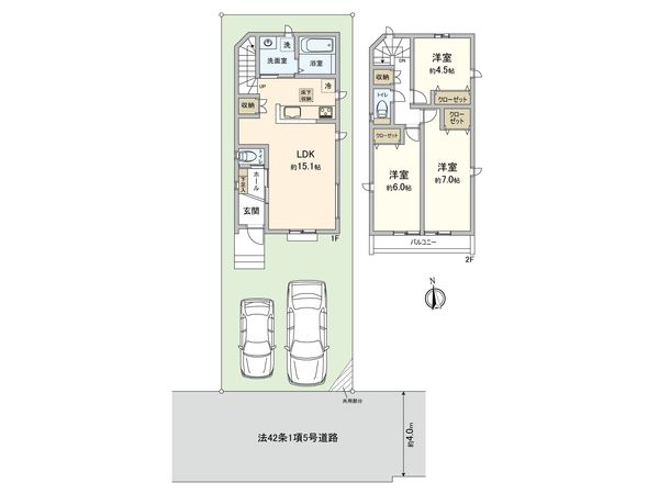 小平市上水南町2丁目 新築戸建 A号棟 間取図(平面図)