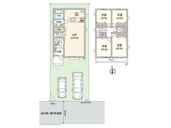 小平市上水南町2丁目 新築戸建 B号棟 間取図(平面図)