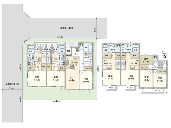 武蔵野市西久保3丁目賃貸併用住宅 間取図(平面図)