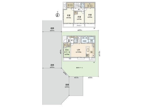 三鷹市上連雀9丁目戸建 間取図(平面図) 三鷹市上連雀9丁目戸建 間取図(平面図)