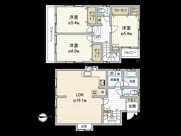 三鷹市上連雀8丁目 戸建 間取図(平面図)