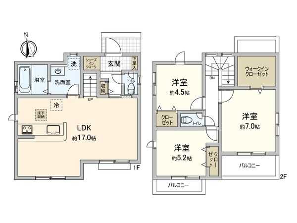 三鷹市上連雀6丁目1号棟 間取図(平面図) 三鷹市上連雀6丁目1号棟 間取図(平面図)