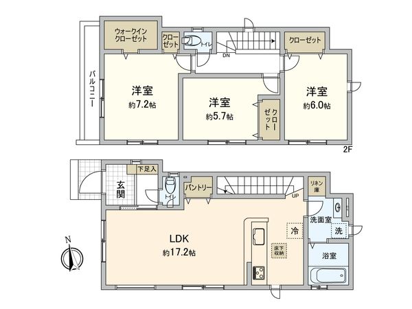 三鷹市上連雀6丁目4号棟 間取図(平面図) 三鷹市上連雀6丁目4号棟 間取図(平面図)