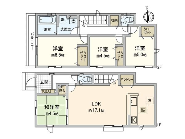 三鷹市上連雀6丁目6号棟 間取図(平面図) 三鷹市上連雀6丁目6号棟 間取図(平面図)