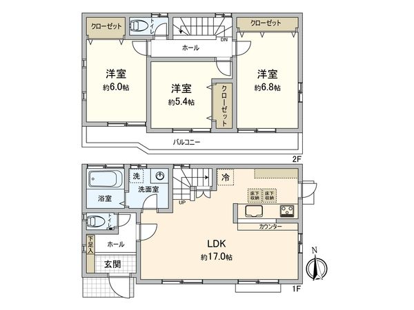 三鷹市上連雀6丁目 間取図(平面図) 三鷹市上連雀6丁目 間取図(平面図)