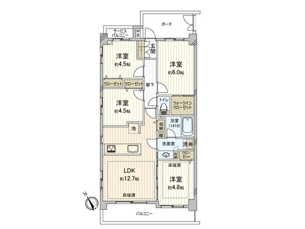 ベルジュール武蔵野Ⅱ 間取図(平面図) ベルジュール武蔵野Ⅱ 間取図(平面図)