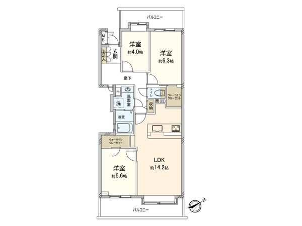 吉祥寺西パークホームズ 間取図(平面図) 間取図(平面図)