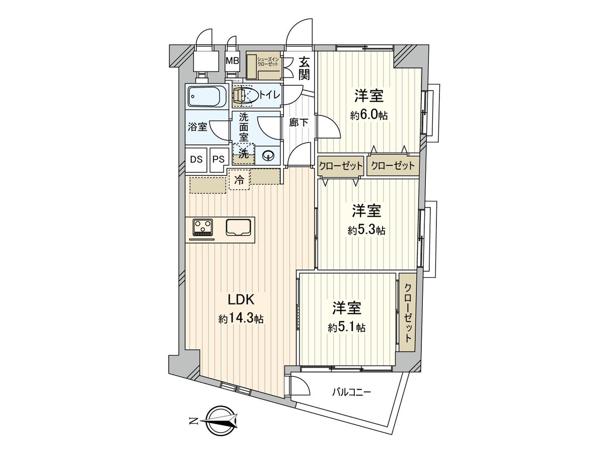 日生三鷹マンション 間取図(平面図) 間取図(平面図)