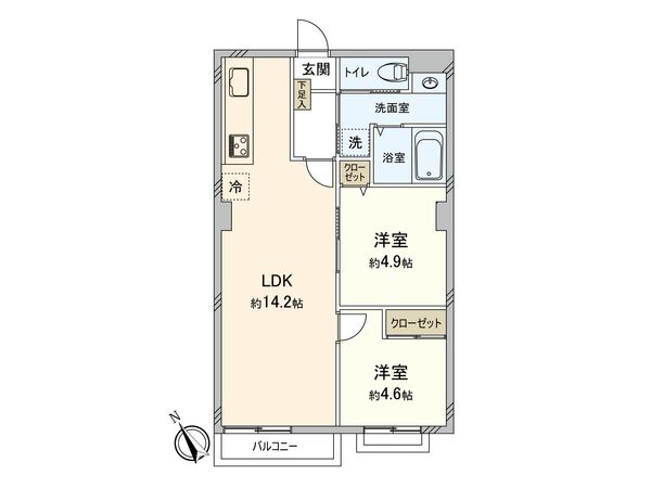 武蔵野マンション 間取図(平面図)