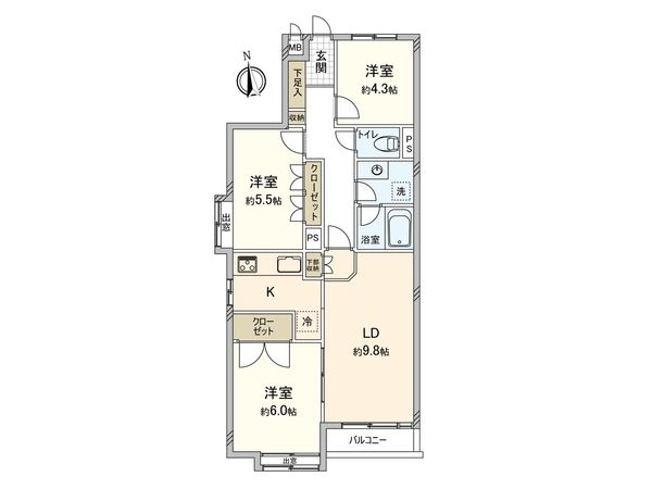 コートハウス三鷹 間取図(平面図) コートハウス三鷹 間取図(平面図)
