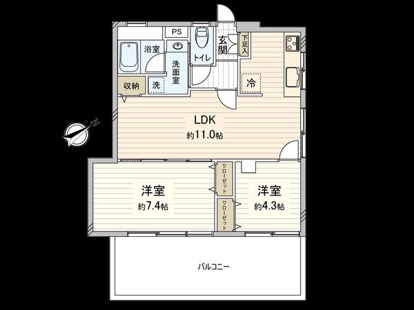 三鷹コーポラス 間取図(平面図) 間取図(平面図)