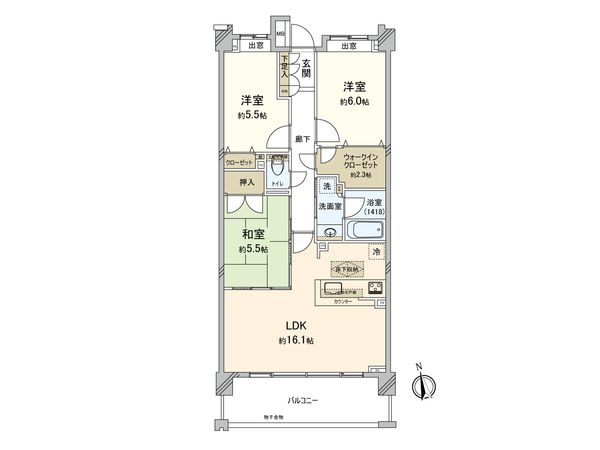 クレストグランディオ武蔵野 間取図(平面図)