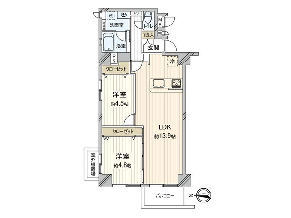 朝日第2三鷹マンション 間取図(平面図)