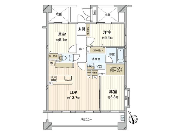 エクレールコート三鷹 間取図(平面図)