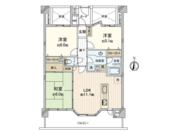 レクセルガーデン三鷹 間取図(平面図)