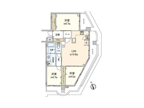 ベルハイム西荻窪第3 間取図(平面図) ベルハイム西荻窪第3 間取図(平面図)