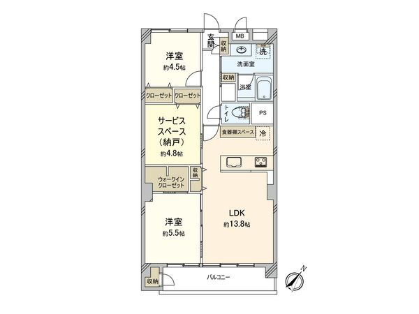 三鷹ナショナルコート 1号棟 間取図(平面図)