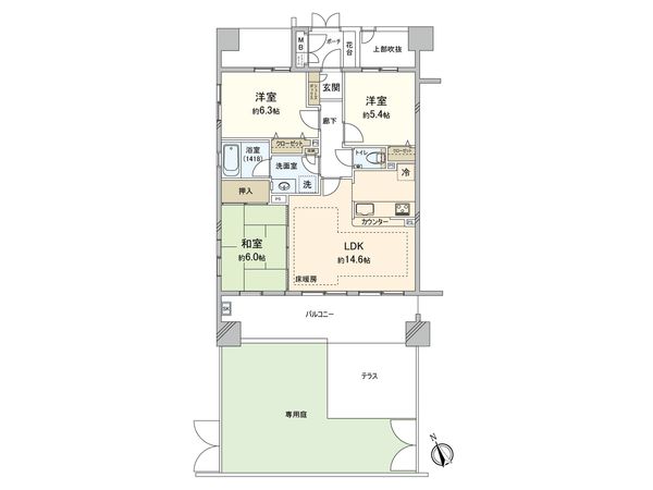 エクレールコート三鷹 間取図(平面図) エクレールコート三鷹 間取図(平面図)