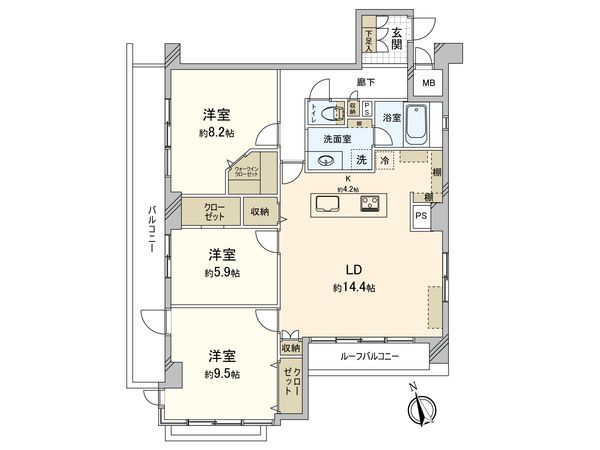 藤和シティコープ三鷹 間取図(平面図)