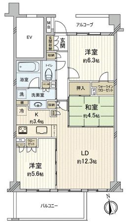ザ・パームス三鷹ビバーチェ 間取図(平面図) 間取図(平面図)