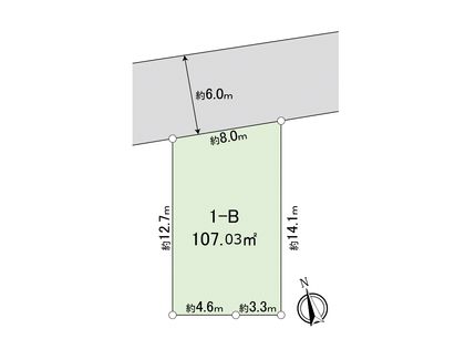調布市佐須町5丁目 土地1―B区画 区画図